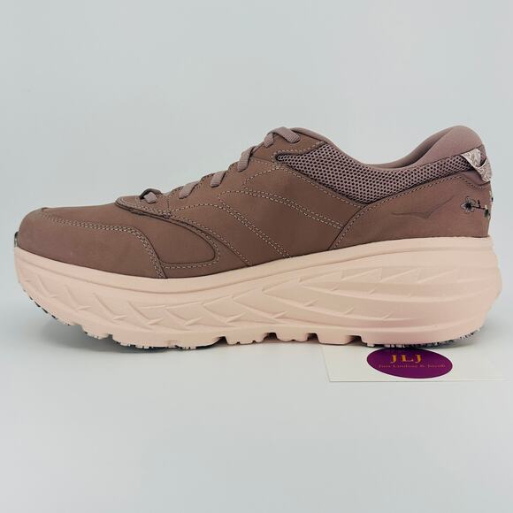 Hoka One One Bondi L Leather BP Vibrant Bloom Running Shoes \'Quartzite\' Size 12 main image 7